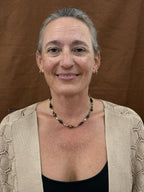 Tiger’s eye, aventurine and mookaite choker necklace shown worn